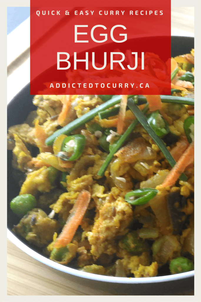 This Indian Egg Bhurji is packed with crisp vegetables and eggs, coupled with flavorful Indian spices. Think of it as scrambled eggs taken to a entirely new level – add in a couple roti or naan bread and you’re set for a family meal.