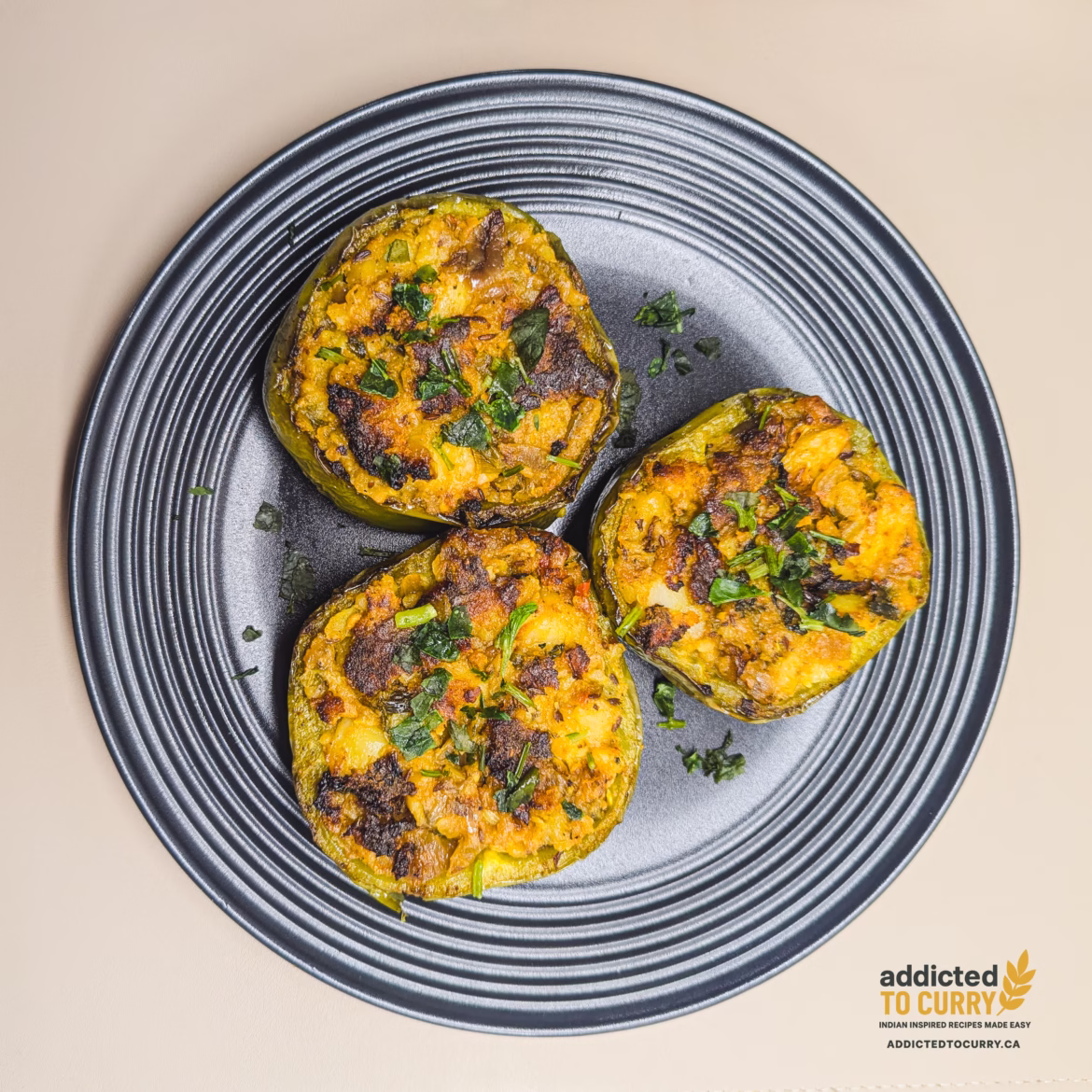Indian-Style Stuffed Green Peppers (Air Fryer Recipe)